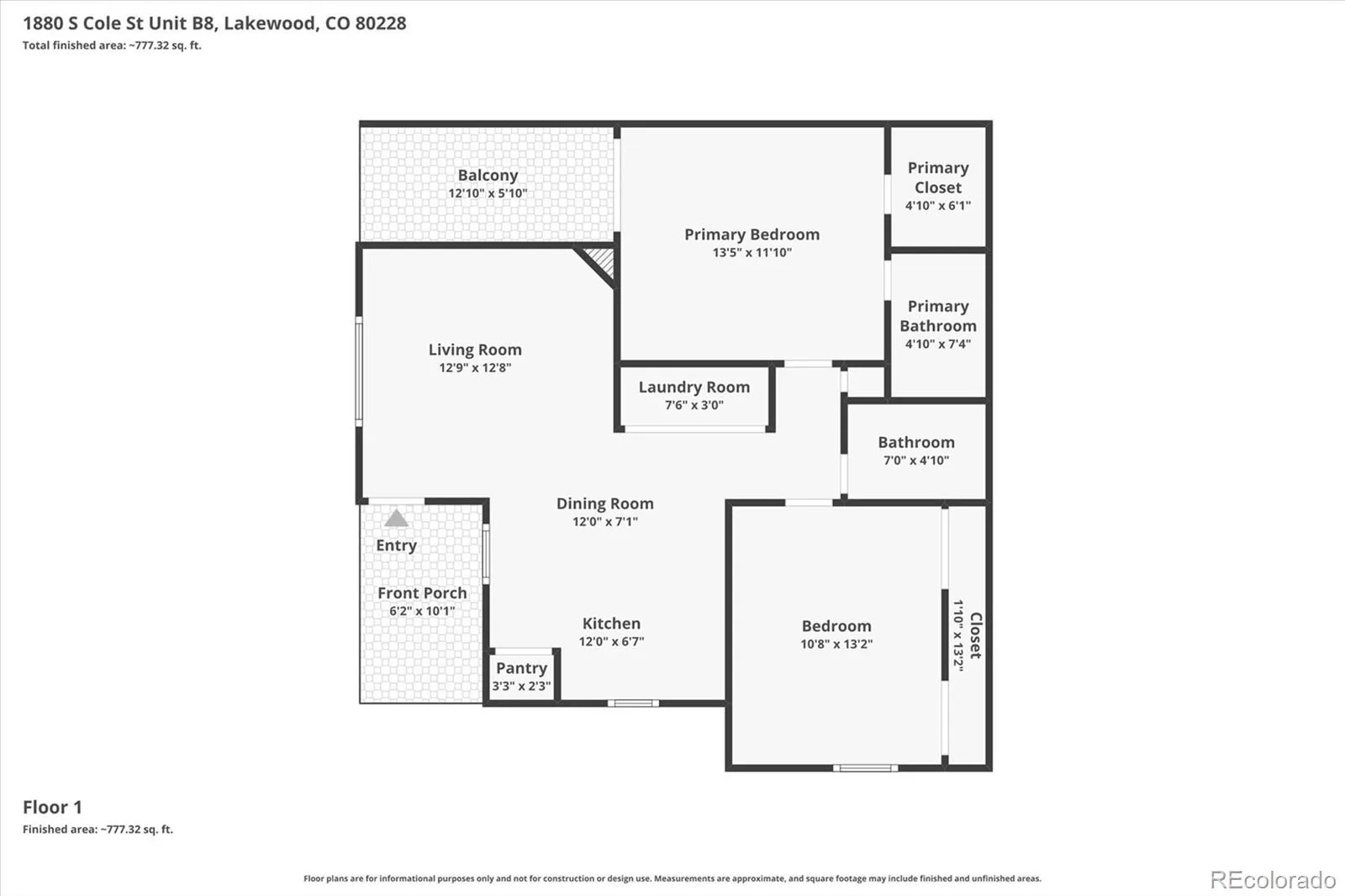 1880 S Cole Street #B8 Denver CO 80228 | MLS #REC2896714 07142026224652 1600 20