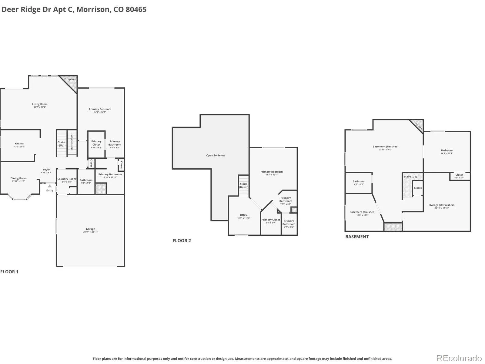 16082 Deer Ridge Drive #C Morrison CO 80465 | MLS #REC3944749 08262026225145 1600 36