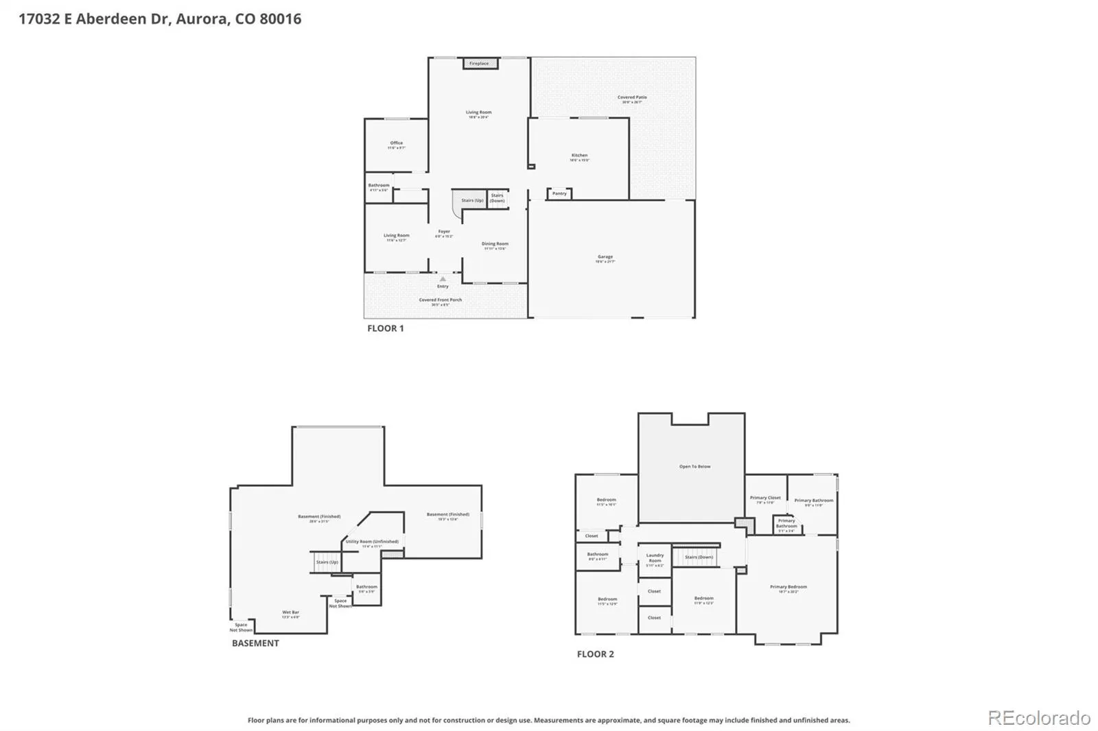 17032 E Aberdeen Drive Aurora CO 80016 MLS #REC6502313 05152026202215 1600 41
