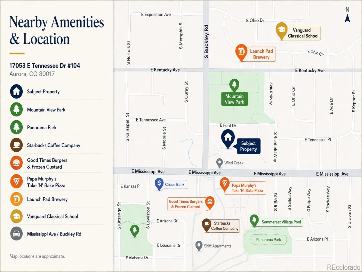 17053 E Tennessee Drive #104 Aurora CO 80017 MLS #REC7003971 05222026000149 1200 24