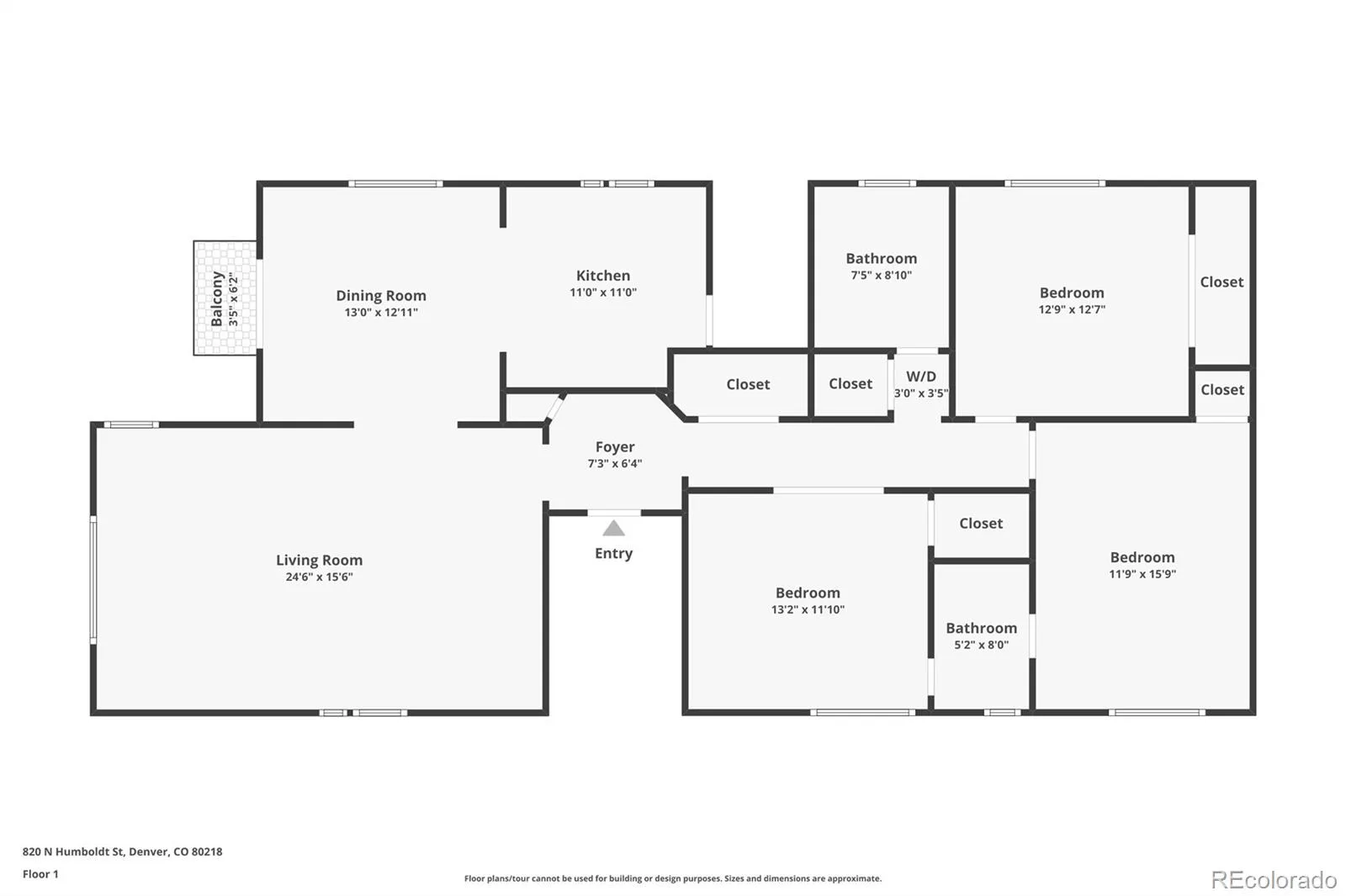 820 N Humboldt Street #3 Denver CO 80218 MLS #REC7198600 06242026223951 1600 30